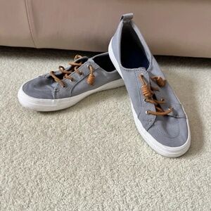 Sperry Crest Vibe Canvas Grey Shoe - Size 7.5